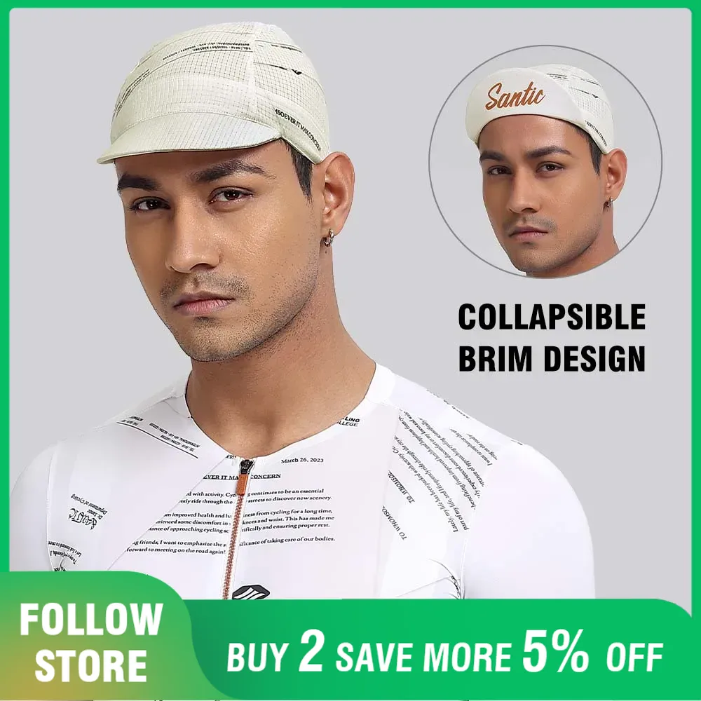 Running Gear Hat - Santic-Gorra de ciclismo transpirable para hombre,